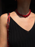 Collana perle rosse