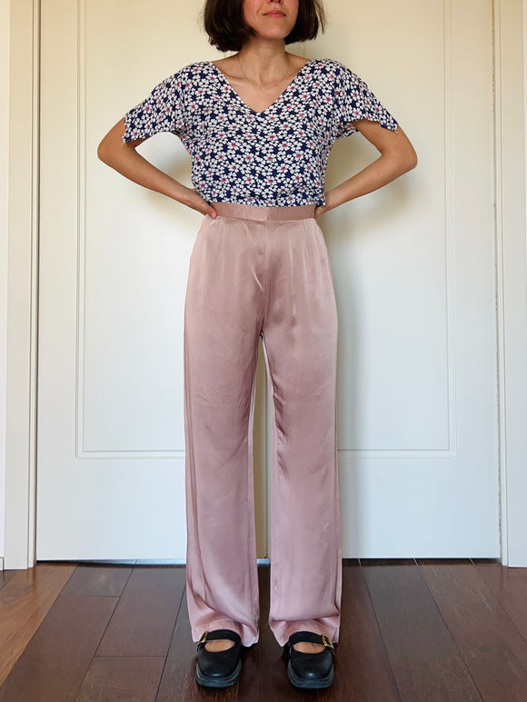 Pantalone raso cipria
