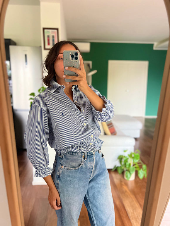 Camicia Gilbi Ralph Lauren bianca righe blu