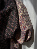 Abito corto jacquard nero e rosa