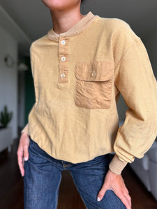 Felpa in maglia color caramello