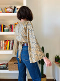 Camicia indiana incrociata beige lucida