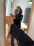 Maglione corto con decorazione nero