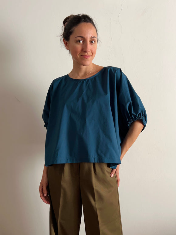 Blusa oversize petrolio