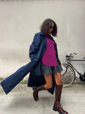 PRE ORDINE • Maxi trench sartoriale blu