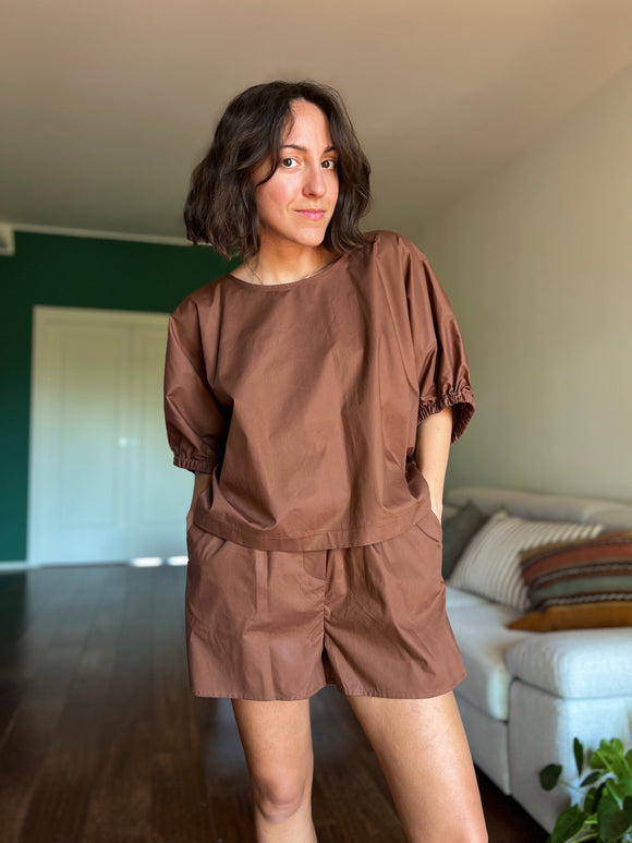 Blusa oversize marrone
