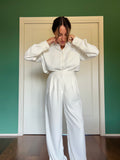 Pantalone sartoriale con le pince bianco