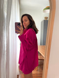 Camicia ampia cotone fuxia