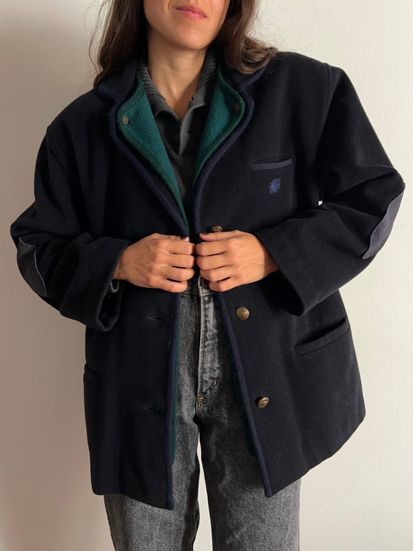 Giacca blu con gilet verde