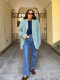 Blazer verde acqua a quadretti