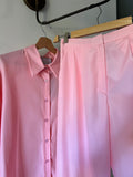 Pantalone sartoriale con le pince satin rosa