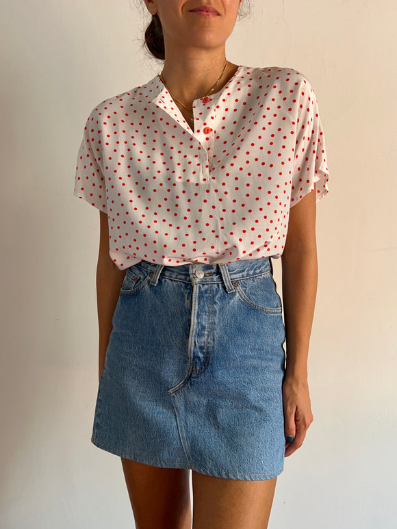 Camicia bianca pois rossi