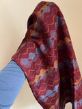 Foulard di seta bordeaux fantasia
