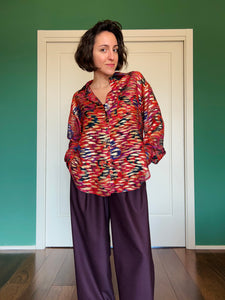 Camicia sartoriale seta rossa e oro