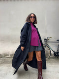 Maxi trench sartoriale nero