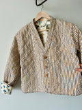 Giacca trapuntata double-face • modello cardigan • fantasia base panna