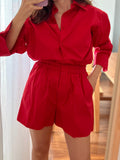 Pantaloncino cotone rosso