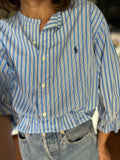 Camicia Gilbi Ralph Lauren righe azzurre senza colletto