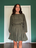 Abito con cintura cupro wash verde militare