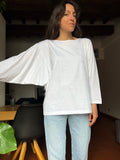 T-shirt bianca con manica ampia