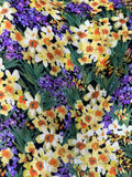 Maglietta fiorellini lilla e gialli