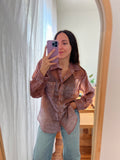 Camicia ampia seta devoré lilla