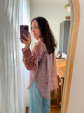 Camicia ampia seta devoré lilla