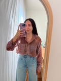 Camicia ampia seta devoré lilla