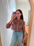 Camicia ampia seta devoré lilla