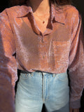 Camicia ampia seta devoré lilla