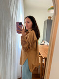 Camicia ampia ecopelle scamosciata