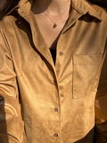 Camicia ampia ecopelle scamosciata