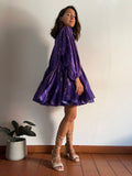 PRE ORDINE • Abito con cintura tiedye viola