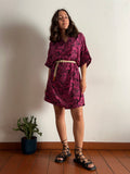 Abito maxi t-shirt seta ciclamino