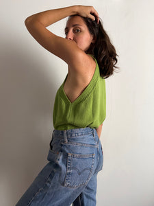 Top in maglia pistacchio