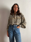 Camicia di seta fantasia salvia