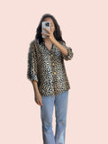 Camicia di seta leopard