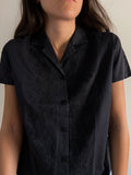 Camicia nera ricamata