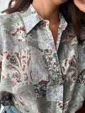 Camicia di seta patchwork chiara