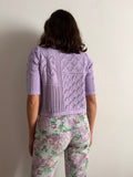 Maglia di cotone foglie lilla