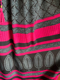 Gonna lunga pura seta nera e fuxia