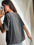 Camicia di seta pois