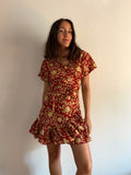 Top di cotone incrociato bordeaux