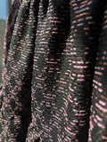 Maglietta jacquard nera e rosa