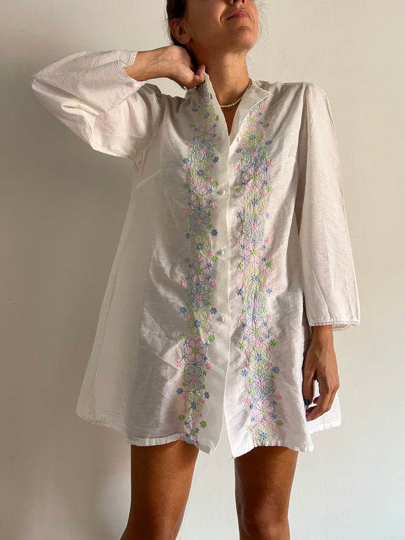 Camicia lunga ricami colorati