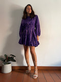 PRE ORDINE • Abito con cintura tiedye viola