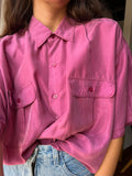 Camicia di seta malva