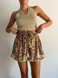 Pantaloncino di seta patchwork