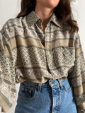 Camicia di seta fantasia salvia