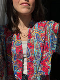 Kimono indiano rosso e blu